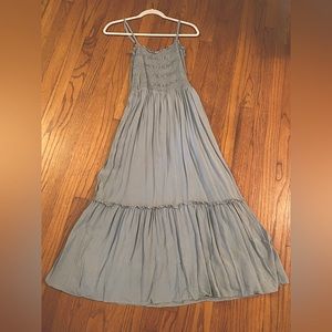 Light Sage, Smocked Bust Maxi, Large